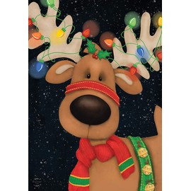 Reindeer in Lights Christmas Garden Flag Holiday 12.5" x 18" Briarwood Lane