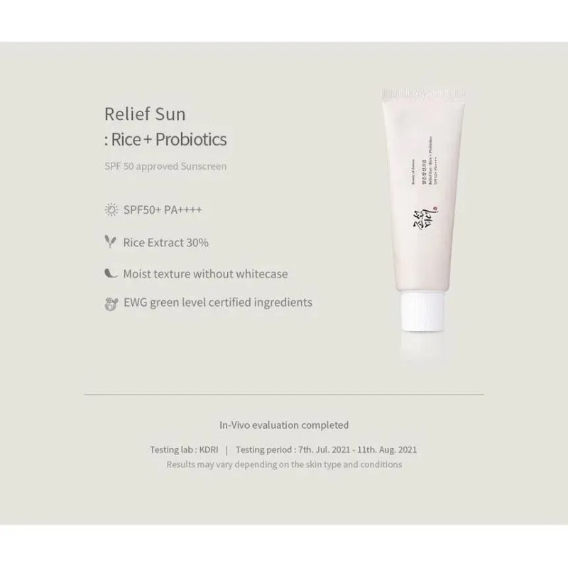 Beauty Joseon Relief Sun Rice Probiotics Spf