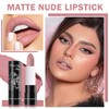IONSGAKO 3PCS Matte Light Pink Lipstick Nude Lip Gloss Non-Stick