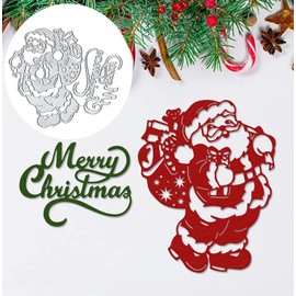 Christmas Letters Santa Metal Die Cuts, Christmas Letters Santa Claus Card Metal Cutting Dies Cut Stencils for DIY Scrapbooking Cards Decorative Embossing Paper Dies for Scrapbooking Card Making