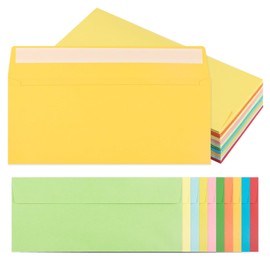 50 PCS #10 Business Envelopes, Colored Envelopes Self Seal Standard Envelopes, Adhesive Standard Envelopes for Office Checks, Business, Letter Mailing Invoices(4.13 x 9.49 Inches)