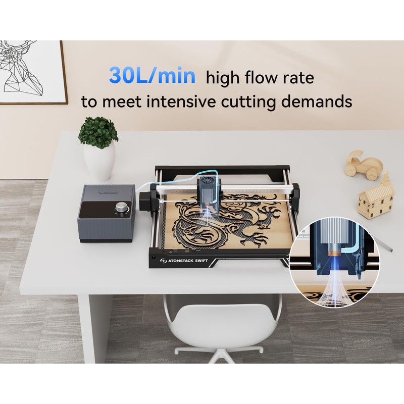 ATOMSTACK F40 Air Assist 10-60 L/min Laser Air Support Pump