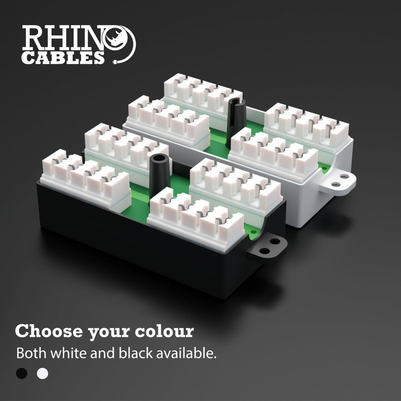 rhinocables RJ45 Cat 5 Gigabit Inline Punchdown Krone Coupler Joiner