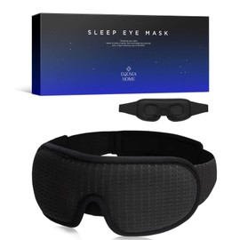 EQUSIA HOME Mesh Eye Mask (Supervised by a Sleep Consultant), 99.99% Light Blocking, For Sleep, Good Sleep Goods, 3D Dimensional, Mesh Material, Memory Foam (Black)