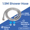 1.5m Shower Hose with Washers Chrome Replacement Anti-Kink Pipe