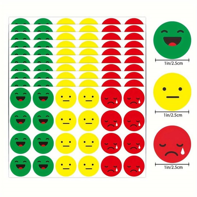 CAA Trading™ 240 x Happy Sad Face Stickers Labels Teachers