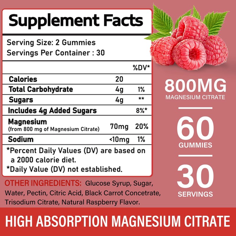 Magnesium Citrate Gummies | Magnesium Supplement for Adults | High