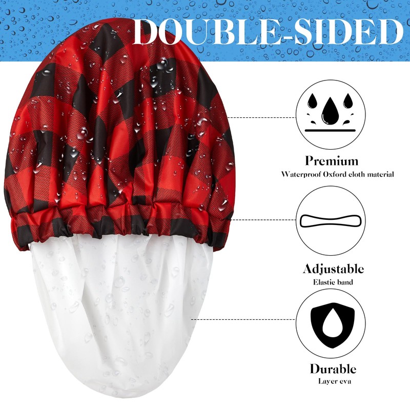 Shower Cap for Men Waterproof Reusable Large Bath Cap Men