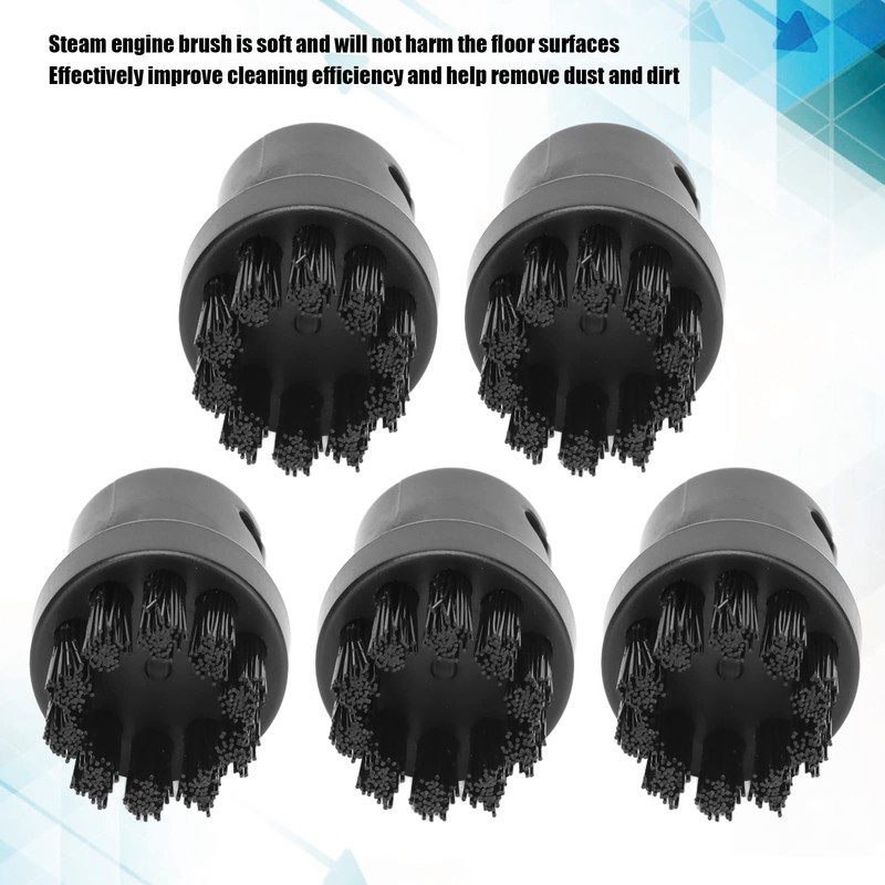 5-Piece Set Steam Cleaner Cleaning Brushes, Black Steam Mop Brush