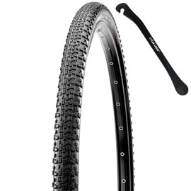 MAXXIS Rambler 27.5"x1.5" SilkShield Dirt & Gravel Bike Tire Puncture Protection Bundle with Cycle Crew Tire Lever