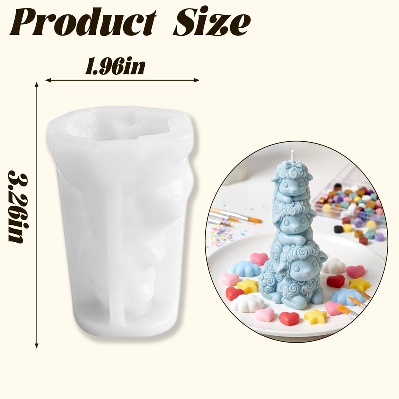 Mini Sheep Silicone Candle Mold for DIY Candle Making