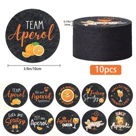 10 Pcs Felt Drink Coasters, Absorbent Coasters Set Suitable for Kinds of Cups, Living Room Decor, Tabletop Protection, 3.9 Inches