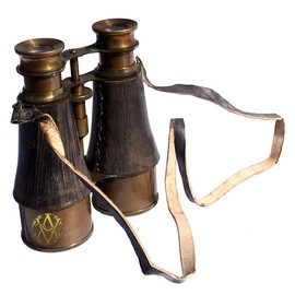 Antique Vibes Nautical Binoculars with Leather Strap Vintage Decorative Telescope Anniversary Birthday Gifts For His or her