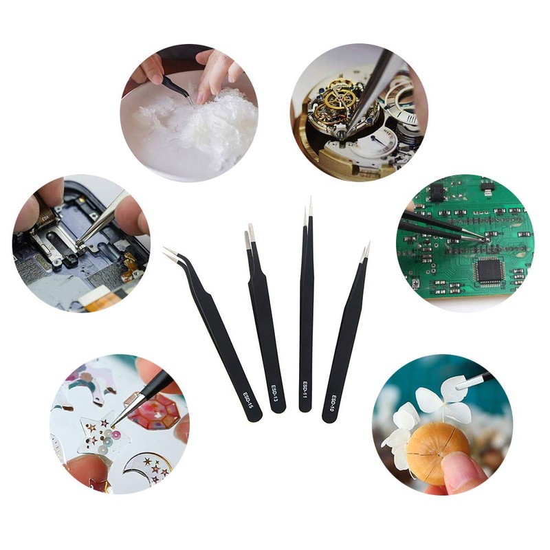YFFSFDC Plastic Model, Tools, Precision Tweezers, 4 Types, Can Be