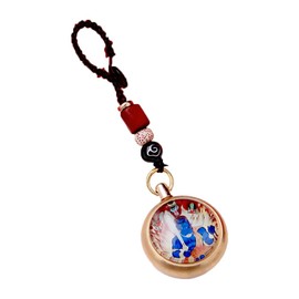 [Susosu] Vintage Brass Key Chain Chakra Love Luck Marriage Luck Work Luck Protection Evil Protection Healing Present Money Up Buddha Statue Key Ring Guardian Buddha Pray Evil Protection Good Luck Protection Purified