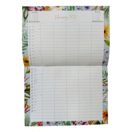 2026 A3 Hanging Memo Board Wall Calendar Family Home Planner Five Columns - Butterflies/Floral