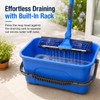 2-in-1 Window Cleaning Kit with Bucket, Extension Pole & Squeegee