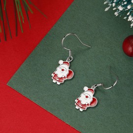 Jrêveinfini Christmas Earrings Silver 925 Women Girls Children Teenager Women Christmas Earrings Hanging Hypoallergenic Christmas Gifts for Women Girls Mum, Sterling Silver