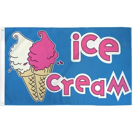 Ice Cream Flag 3x5ft Poly - Perfect for businesses, shops, stores message flags