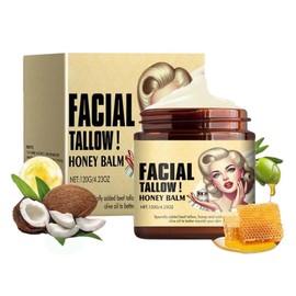 Gyonwt Whipped Beef Tallow and Honey Balm, Tallow Face Moisturizer, Beef Tallow For Skin, Grass Fed Grass Finished Face Cream, Hydrates and Nourishes the Skin