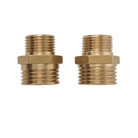 D&DHardware Double Nipple Brass Male Thread G 3/8 Inch x 1/4 Inch, Reducers 3/8 Inch to 1/4 Inch, 2 Pieces Reducing Nipples for Water Pipe
