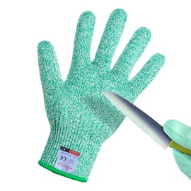 ohsuni Cutting Gloves, 1 Pairs of Cut Resistant Gloves Food Grade, Cut Resistant Gloves for Kitchen, Oyster Shucking, Fish Fillet Processing, Carving Wood and Gardening(Large-Green)