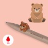 Legami - Gel Pen with Decorative Animal, Prevents Rolling, Red