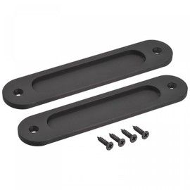 sourcing map Finger Flush Pull Handle 180x40x5.7mm Oval for Drawer Door Black 2pcs