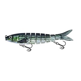 FOLANDO Multi Jointed Pike Fishing Lures, 135.CM/18G 3D artificial lure Wire Traces Pike Lures for Freshwater Saltwater 4#