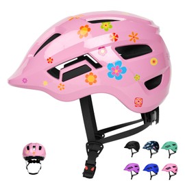 Kids Helmet Toddler Bike Helmet for 2-8 Years Old Boys Girls Adjustable Skateboard Helmet Multi-Sports Lightweight Helmet Safety Protection Gear for Cycling Skateboard Scooter (flower, S)