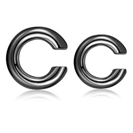 Ear Cuff for Women Men - Non Piercing Earrings Ear Clip, Fake Helix Cartilage Conch Cuff Earrings, Chunky Ear Cuffs Wrap Earrings for Girls (Black)