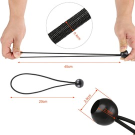 LIHAO Bungee Cord, Ball Stop, Elastic 25 Pieces, Cord, Fixing, Camping, Tent, Rope, Tarp Cushion Cord, Maximum Length 17.7 inches (45 cm), Black