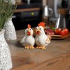 Bicuzat Ceramic Hen and Rooster Salt & Pepper Shakers Set,