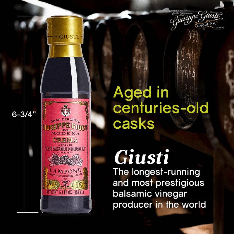 Giusti Raspberry Glaze Based on Thick Balsamic Vinegar of Modena