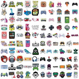 100PCS Video Games Stickers, Vinyl Waterproof Decals for Water Bottles, Games Stuff with Motivational Positive Gamer Decals for Teens Girls Laptop Computer Luggage Cup