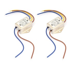 CW1B-10A-L EMI Filter, Single-Phase EMI Power Filter, AC 125/250V 10A Electromagnetic Interference Filter, Suitable for Most Digital Devices, Easy to Install Pack of 2