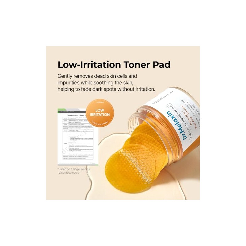 Dr.melaxin Tx Kojic Acid Turmeric Toner Pads with Tranexamic Brightening