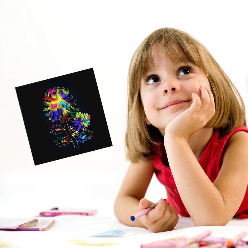 Kesote Scratch Paper 100 Sheets Magic Scratch Art Set Scratch