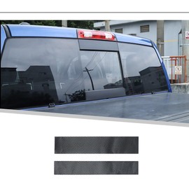 OKOVO 2X Rear Central Window Cover Trim Sticker Decals + Accessories for Ram 1500 2011-2021 Carbon Fiber 2RCWCTSDFDR2A