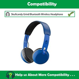 ACCOUTA Breathable Replacement Earpads Cushions Compatible with Skullcandy Grind Bluetooth Wireless On-Ear Headphone Ear Pads with Breathable Softer Protein Leather and Memory Foam