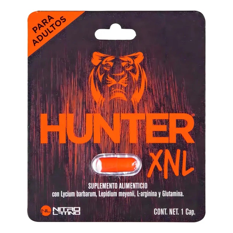 Suplemento Nutricional Cápsulas Nitro Latino Hunter Xnl 500mg Energizante