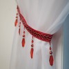 John Aird PAIR (x2) Crystal Beaded Curtain Tie Back (Red)