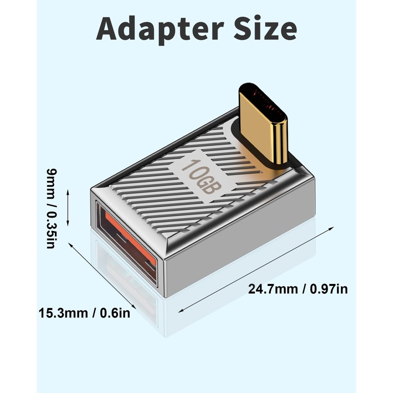 Duttek 90 Degree USB to C Adapter Pack of 2,