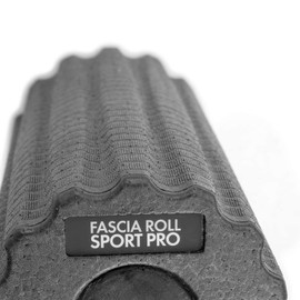 Sport Pro Fascia Roller with Deep Grooves for Intensive Fascia Massage, 30 cm Length, Diameter 15 cm, Black