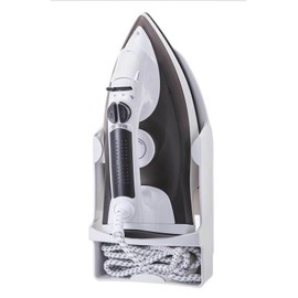 Iron Holder Wall Mounted Heat Resistant Widened Electric Iron Organizer with Hooks for Closet Hotel White