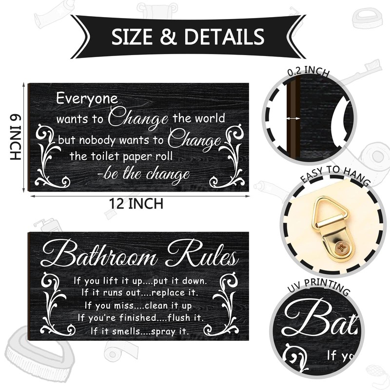 2 Pieces Funny Teal Bathroom Signs Beach Theme Bathroom Wall