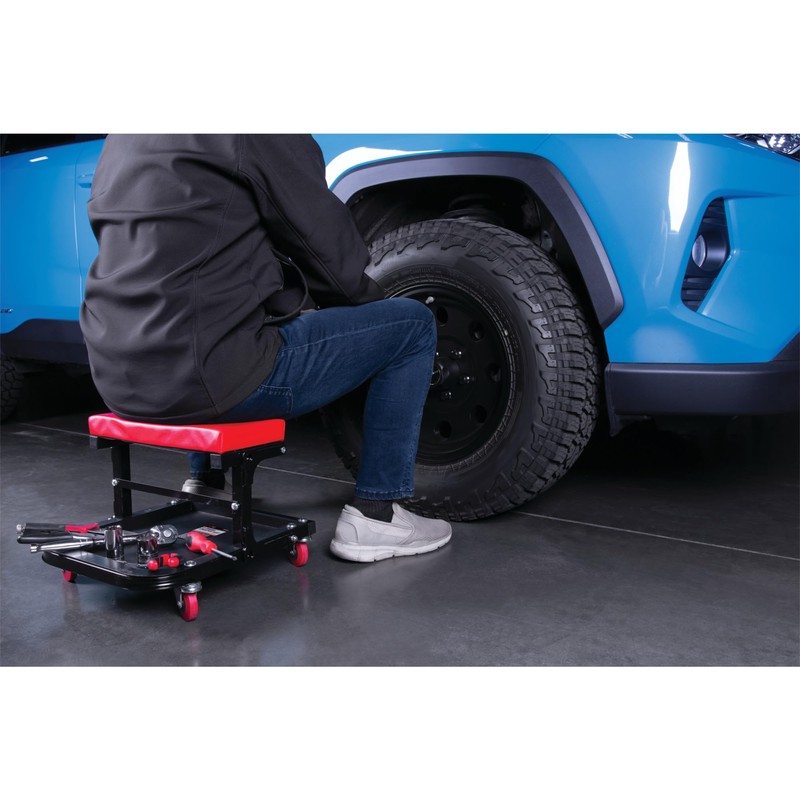 Performance Tool W85021 Folding C-Frame Creeper Rolling Work Seat with