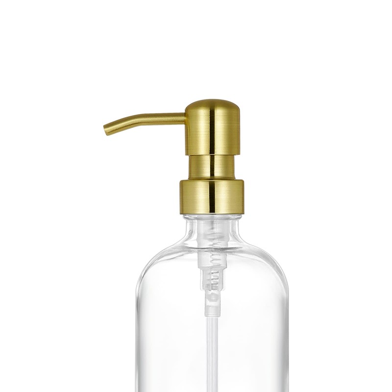2 Pack Thick Clear Glass Pint Hand Soap Dispenser Bathroom