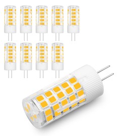 LFLAMPON G4 120V LED Bulb Dimmable, G4 Bi-Pin Base Light Bulbs 120V 5W Warm White 3000k Equivalent to 40W Halogen for Under-Cabinet Ceiling Table Puck Lights, 10 Pack