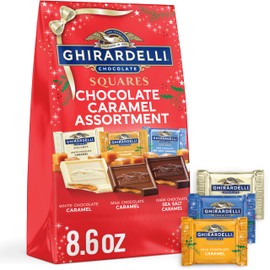GHIRARDELLI Chocolate Caramel SQUARES Assortment Valentines Day, 8.6 oz Bag